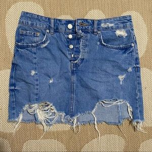 Zara Distressed Jean skirt